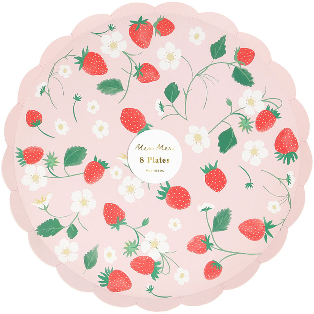 Meri meri borden strawberry - large - 8st