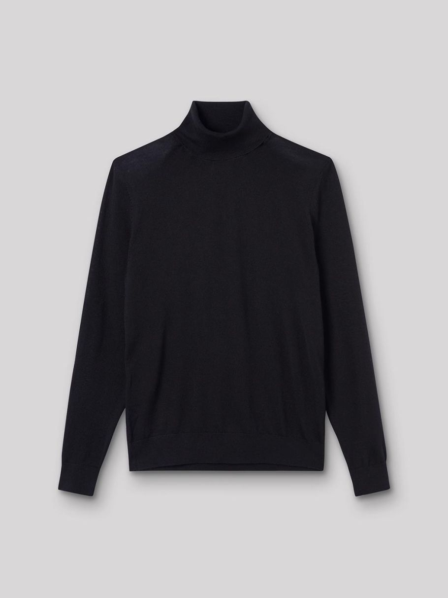 Pull col roulé en laine mérinos