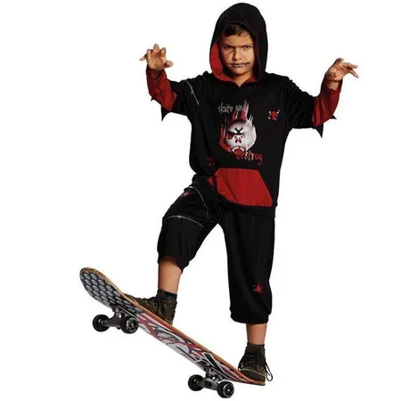 Rubies Kinderkostüm Grusel Skater schwarz, Größe 140