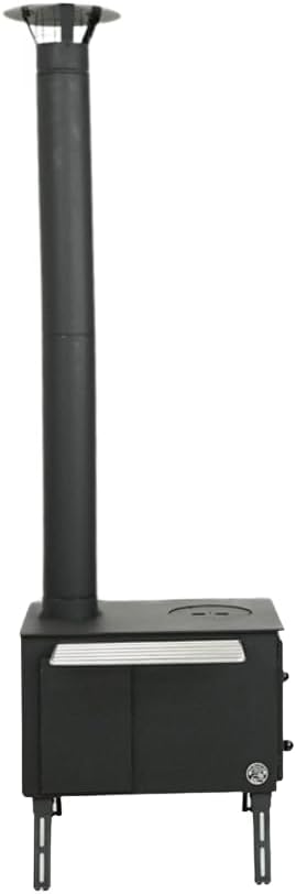 Outbacker Firebox Vista XL Eco Burn | 4,0 kW 19 kg | einwandiges Rauchabzug-Set (Funkenfänger, 1,1 m Einzelset)