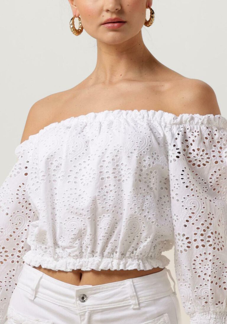GUESS witte guess top 3/4 slv rafa top