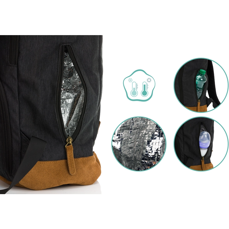 fillikid Wickelrucksack Rolltop Berlin Schwarz Melange