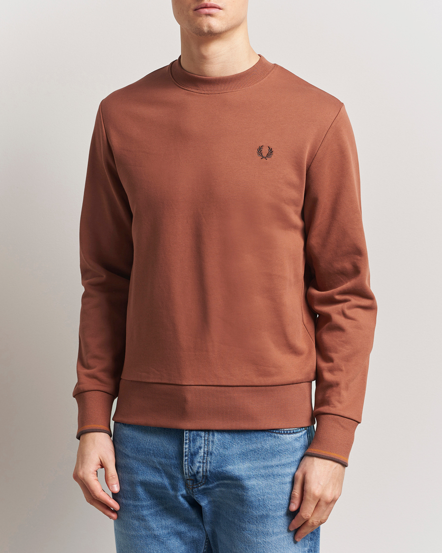 Fred Perry Crew Neck Sweatshirt Cinnamon Brown