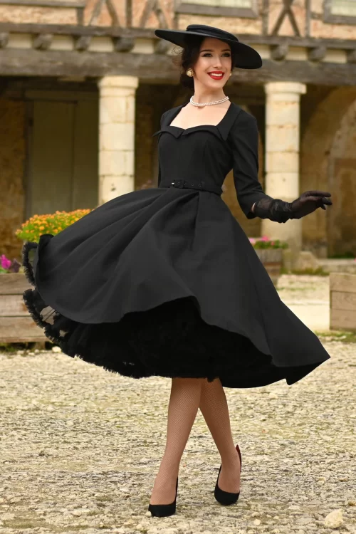Topvintage Boutique Collection The Penelope petticoat in zwart