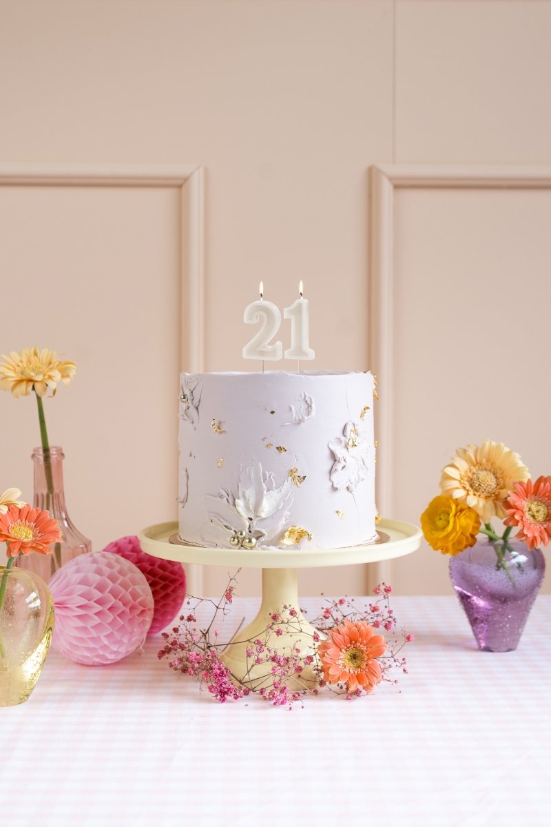 1 Jaar Kaars Beige 10cm