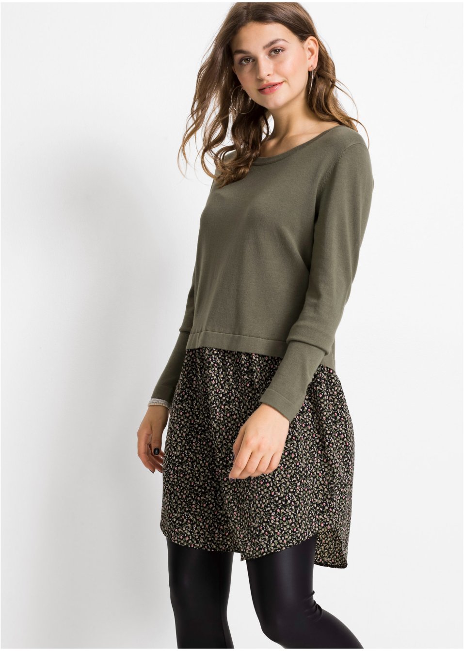 Pull à empiècement jupe