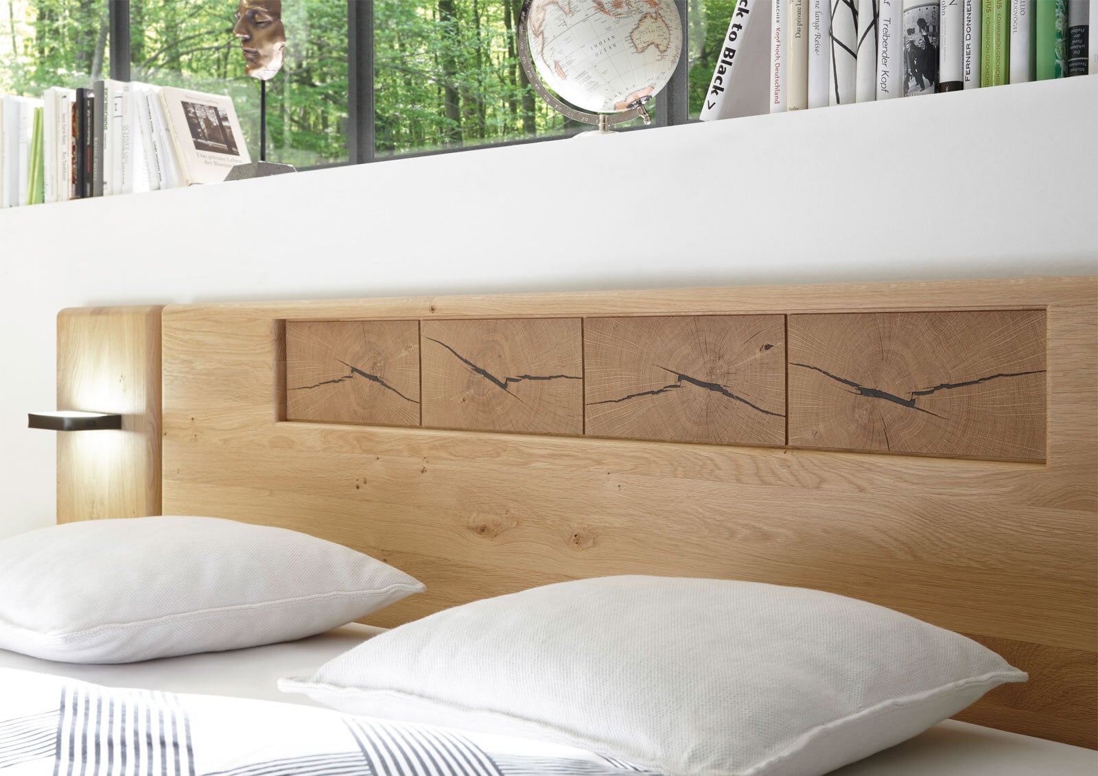 Schlafzimmer 4-teilig Europäische Wildeiche/ Mattglas Cubanit