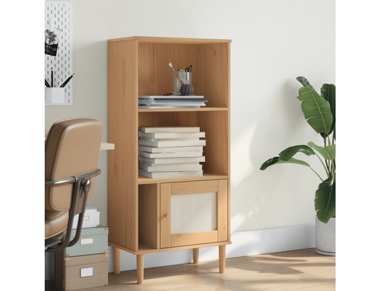 VIDAXL - Bibliothèque senja marron 60x35x130 cm bois massif de pin