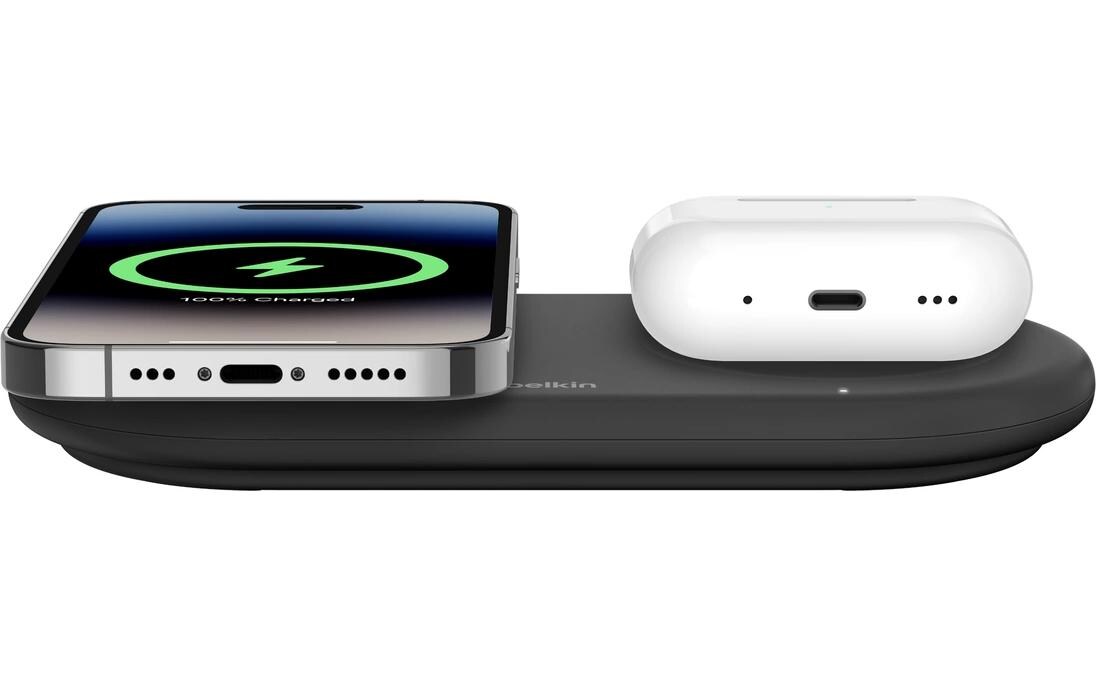 Wireless Charger Boostcharge Pro 2in1 Schwarz inkl. NetzteilVerstellbare kabellose magnetische Ladestation mit Qi2