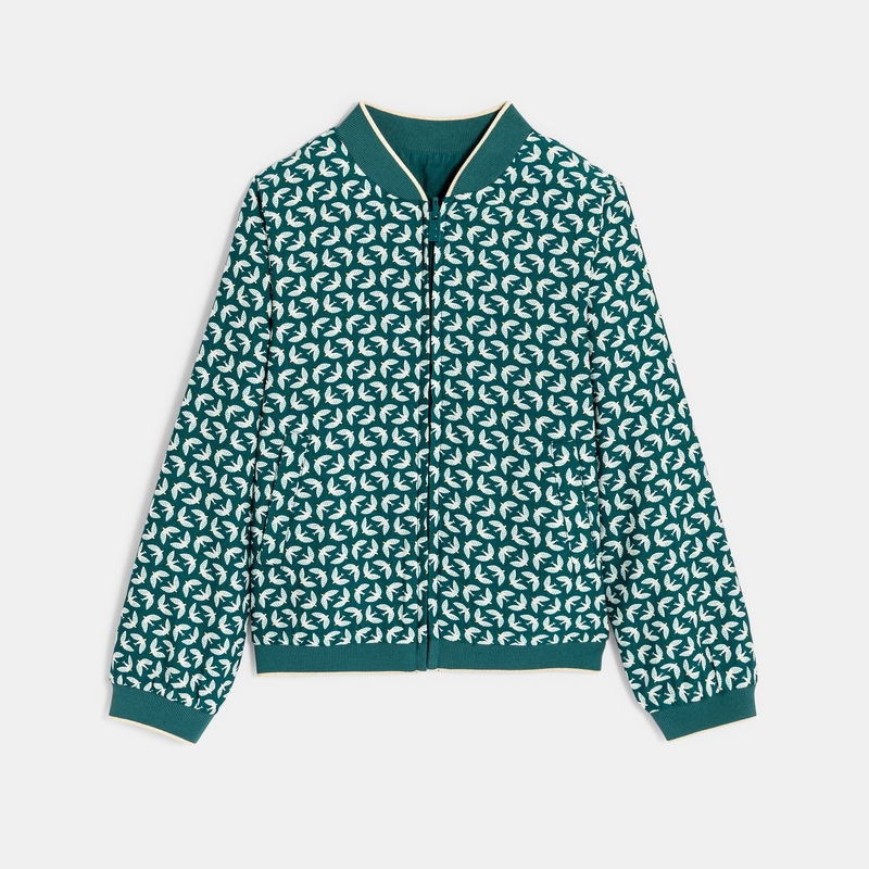 Blouson bomber réversible vert Fille