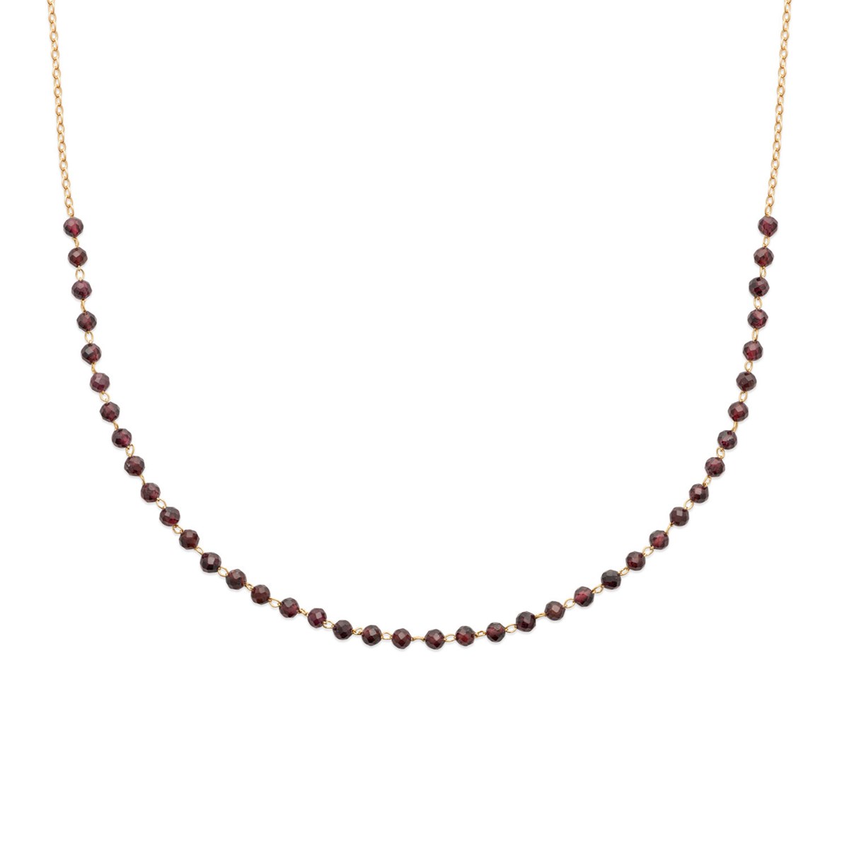 Collier Brillaxis doré perles grenat