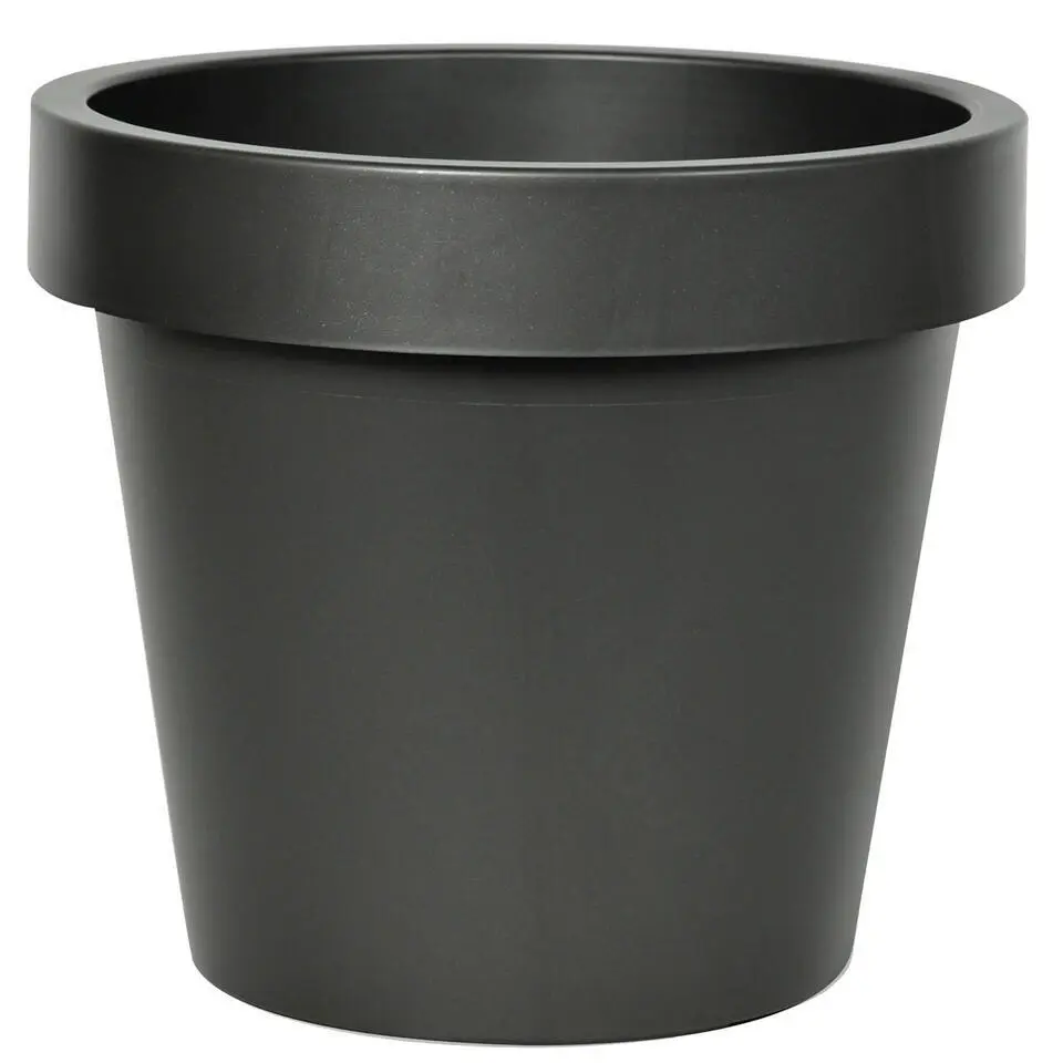 Mega Collections Plantenpot/bloempot - kunststof - zwart - D30 cm