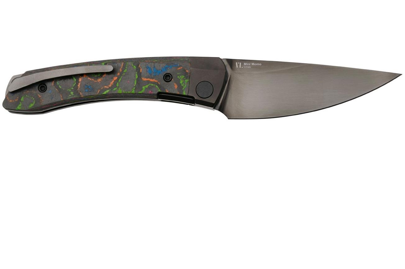 Kizer Mini Momo KI3663A2 Black CPM S35VN, Titanium Camo Carbon 80's, zakmes, Vladimir Legachev design