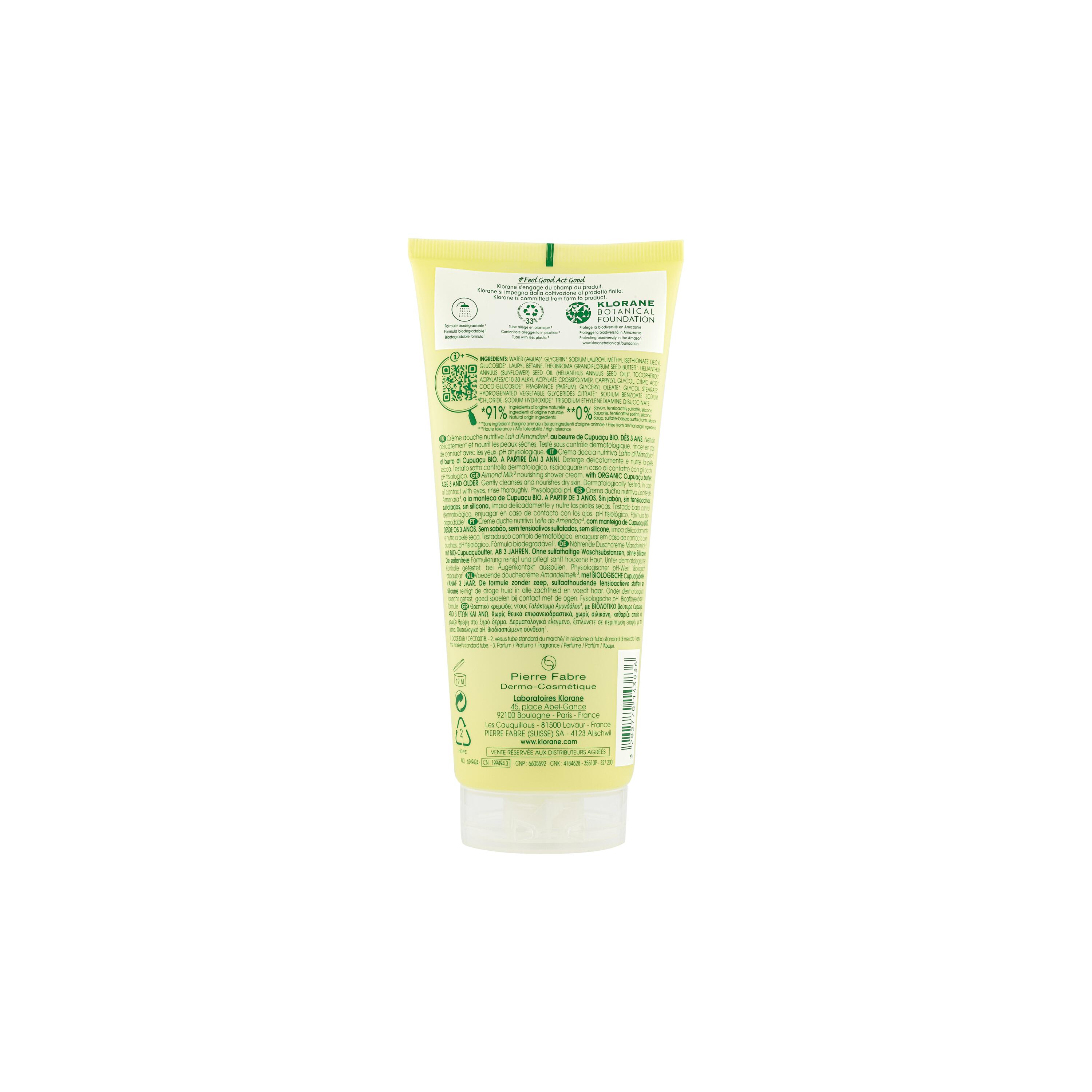 Klorane Duschcreme Mandelmilch 200 ml