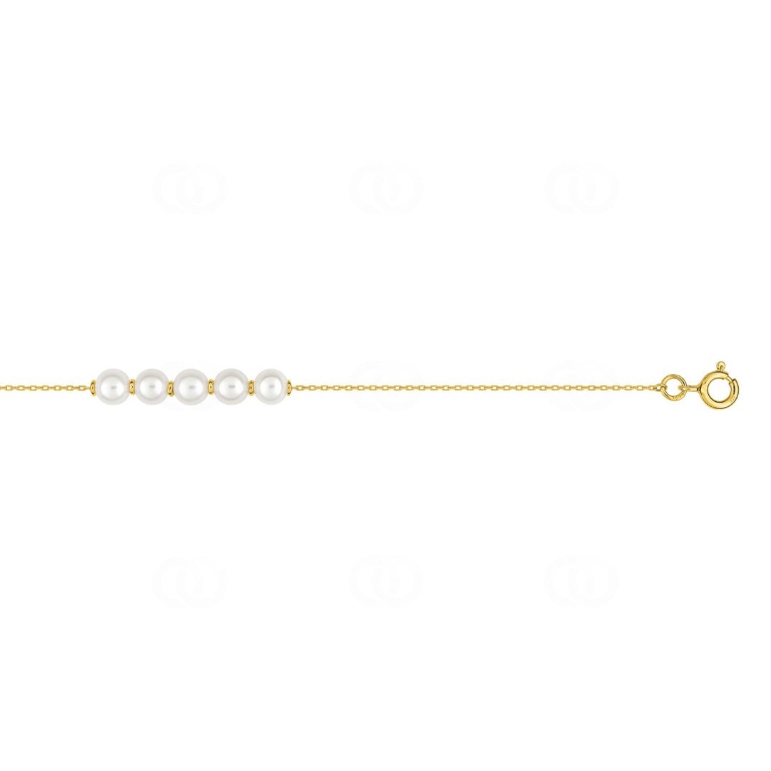 Armband 750/18 K Gelbgold mit Süsswasserzuchtperlen Ø 5mm