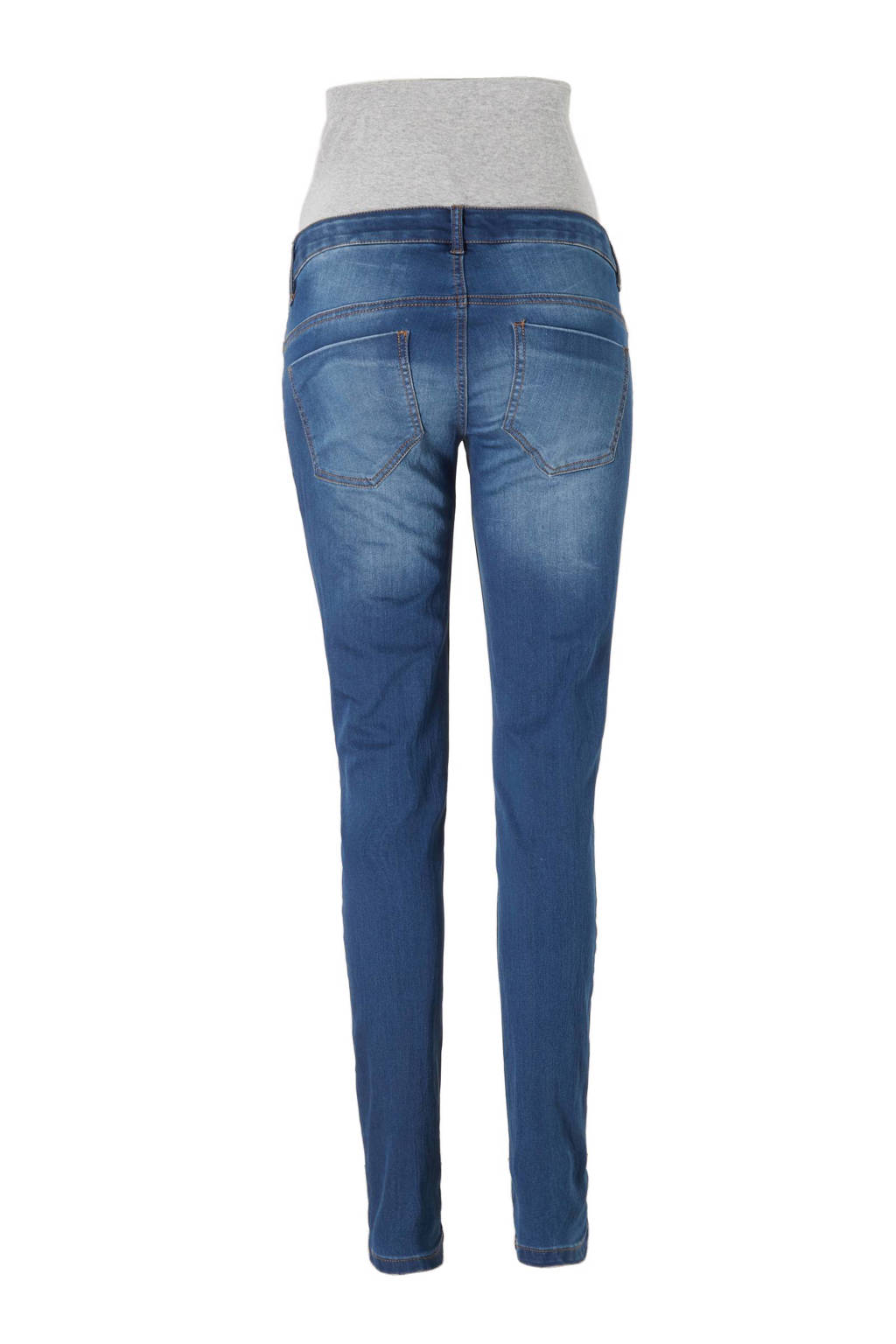 MAMALICIOUS slim fit zwangerschapsjeans MLFIFTY blauw