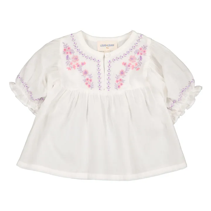 Louis Louise Blouse Pooni Brodée | Blanc