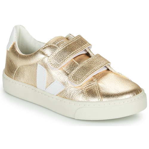 Veja - SMALL ESPLAR VELCRO - Doré / Blanc