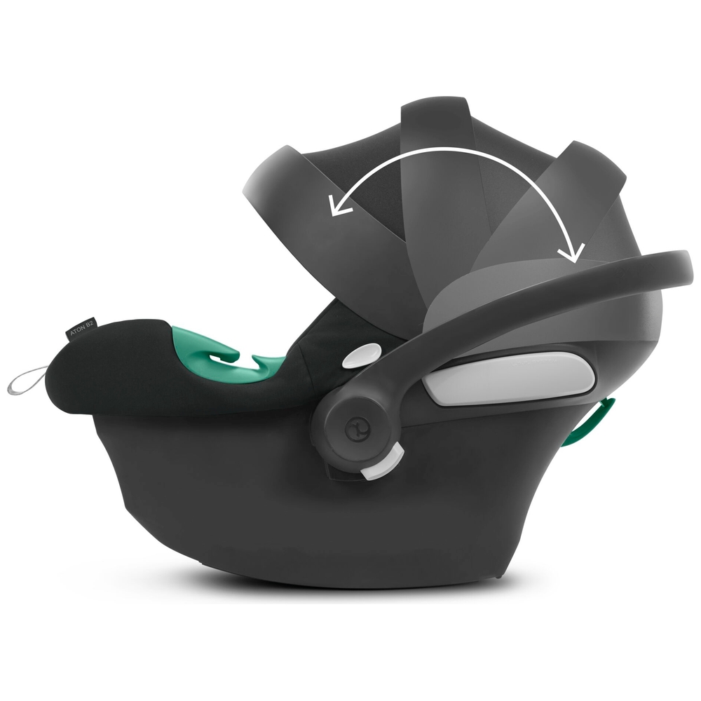 CYBEX Aton B2 R129 Kindersitz mit ISOFix-Basis One – Vulkanschwarz