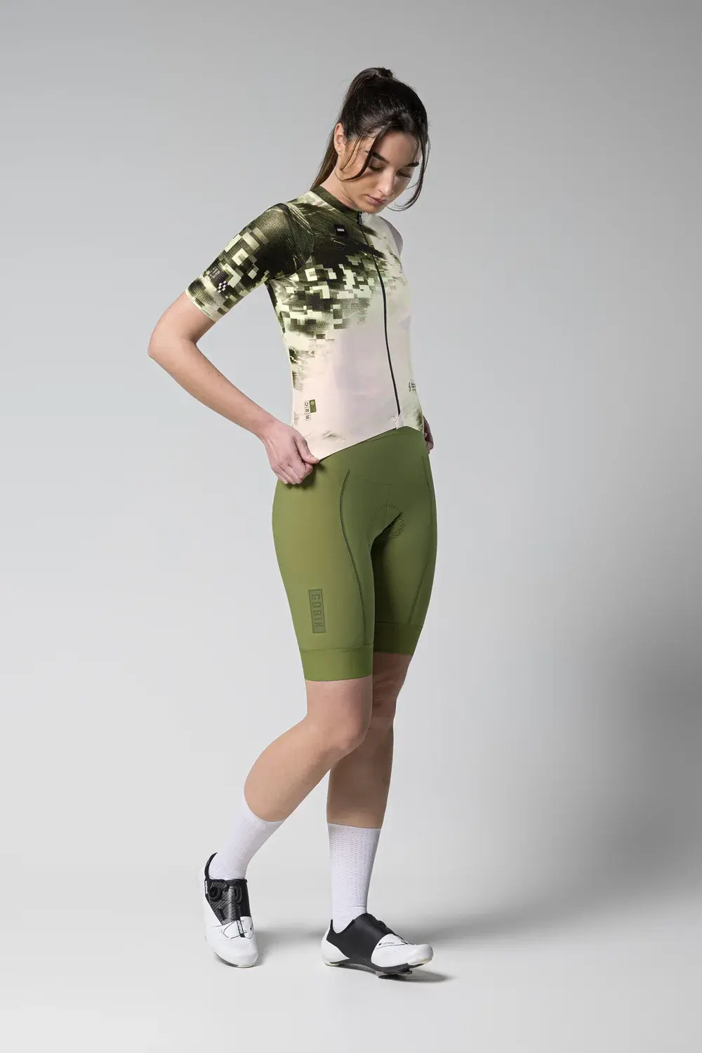 Gobik Attitude 2.0 Fietsshirt Korte Mouwen Groen/Wit Dames