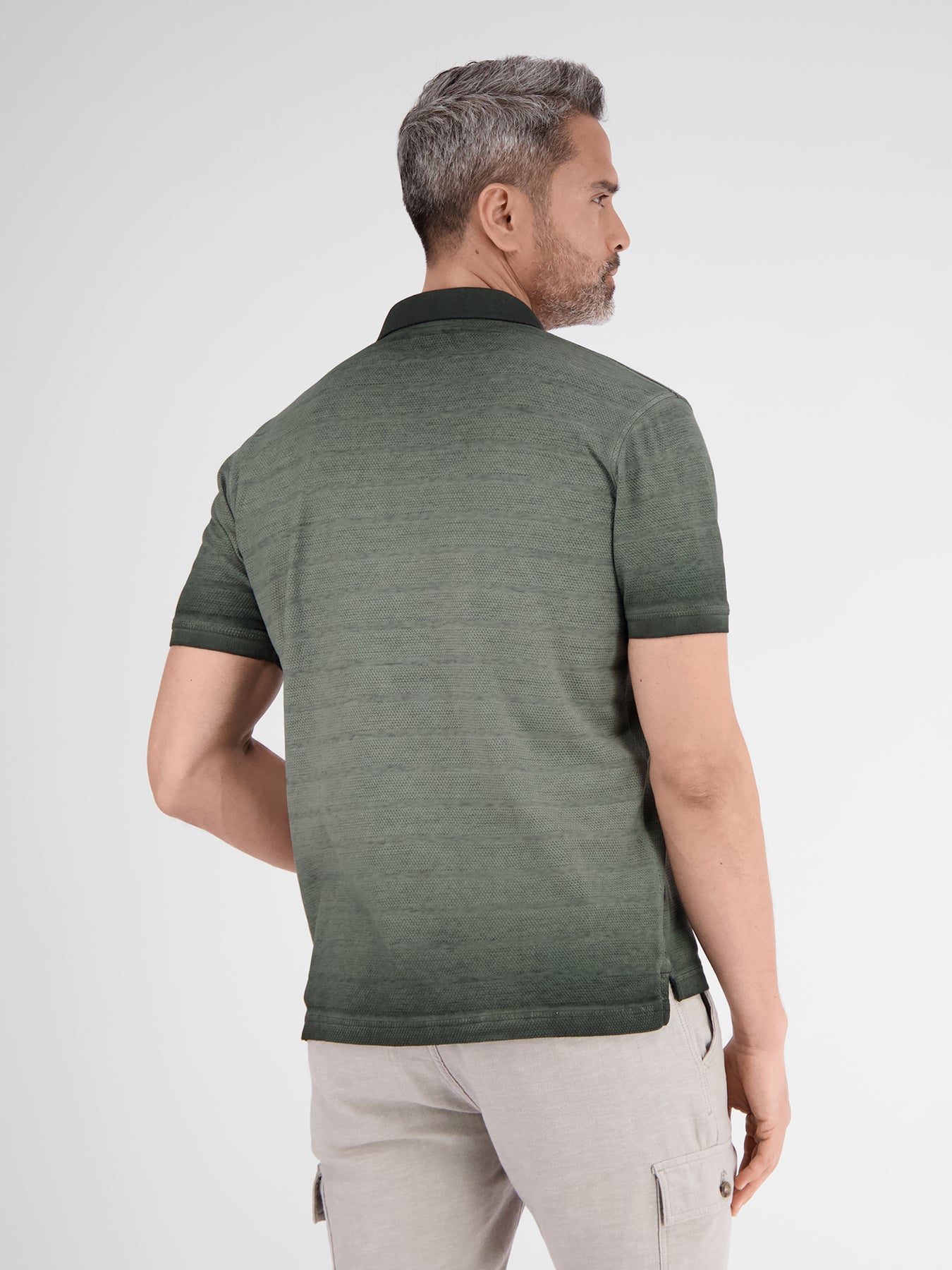 Poloshirt, gestreift in Strukturqualität