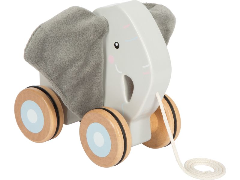 small foot Nachziehspielzeug Nachziehtier Elefant mit Knist Nachzieh-Elefant aus Holz mit knisternden Ohren