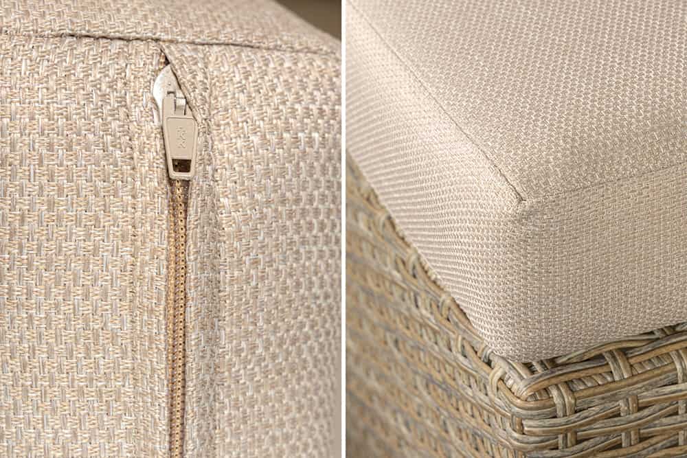 Outdoor Garten XXL Lounge-Set MONACO MODULAR 230cm natur beige Sitzecke inkl. Kissen und Tisch