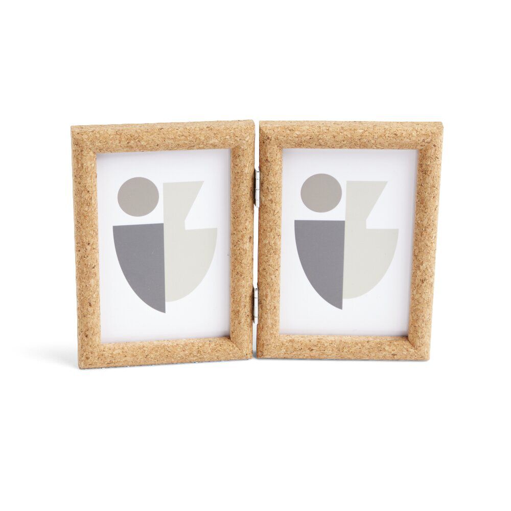 Cadre photo double en bois 25x17cm