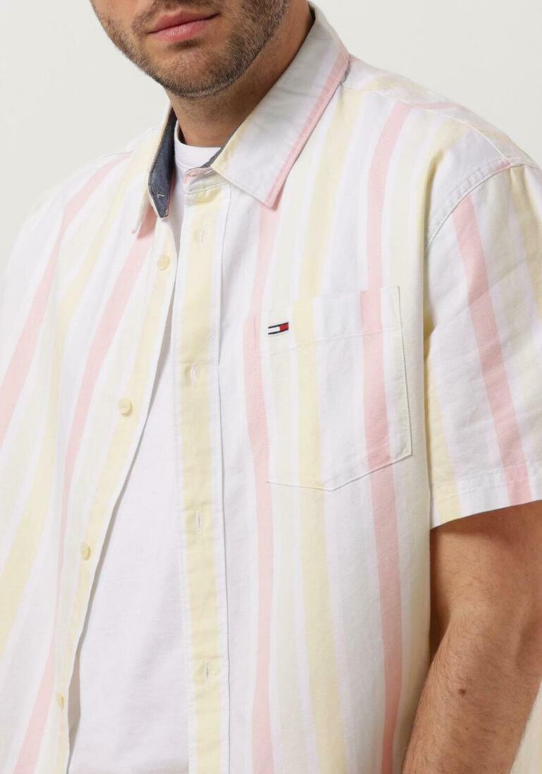 TOMMY JEANS witte tommy jeans casual overhemd tjm clsc bold stripe shirt