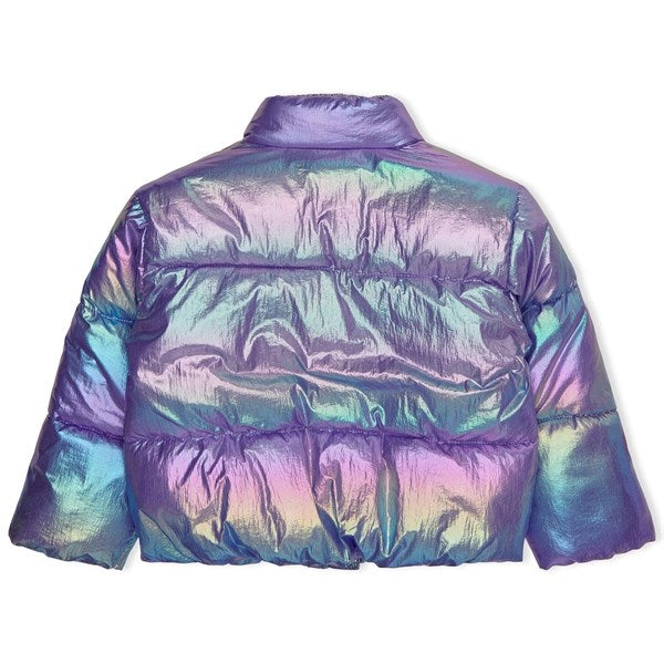 Purple Opulence Metallic Celine Metallic Kort Dyne Jakke