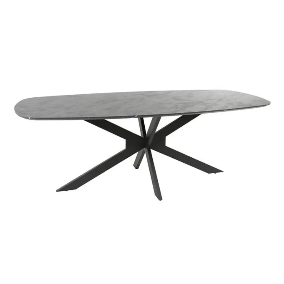 Hoyz Collection - Eetkamertafel 215 Deens Ovaal - 3D Melamine Slate Stone