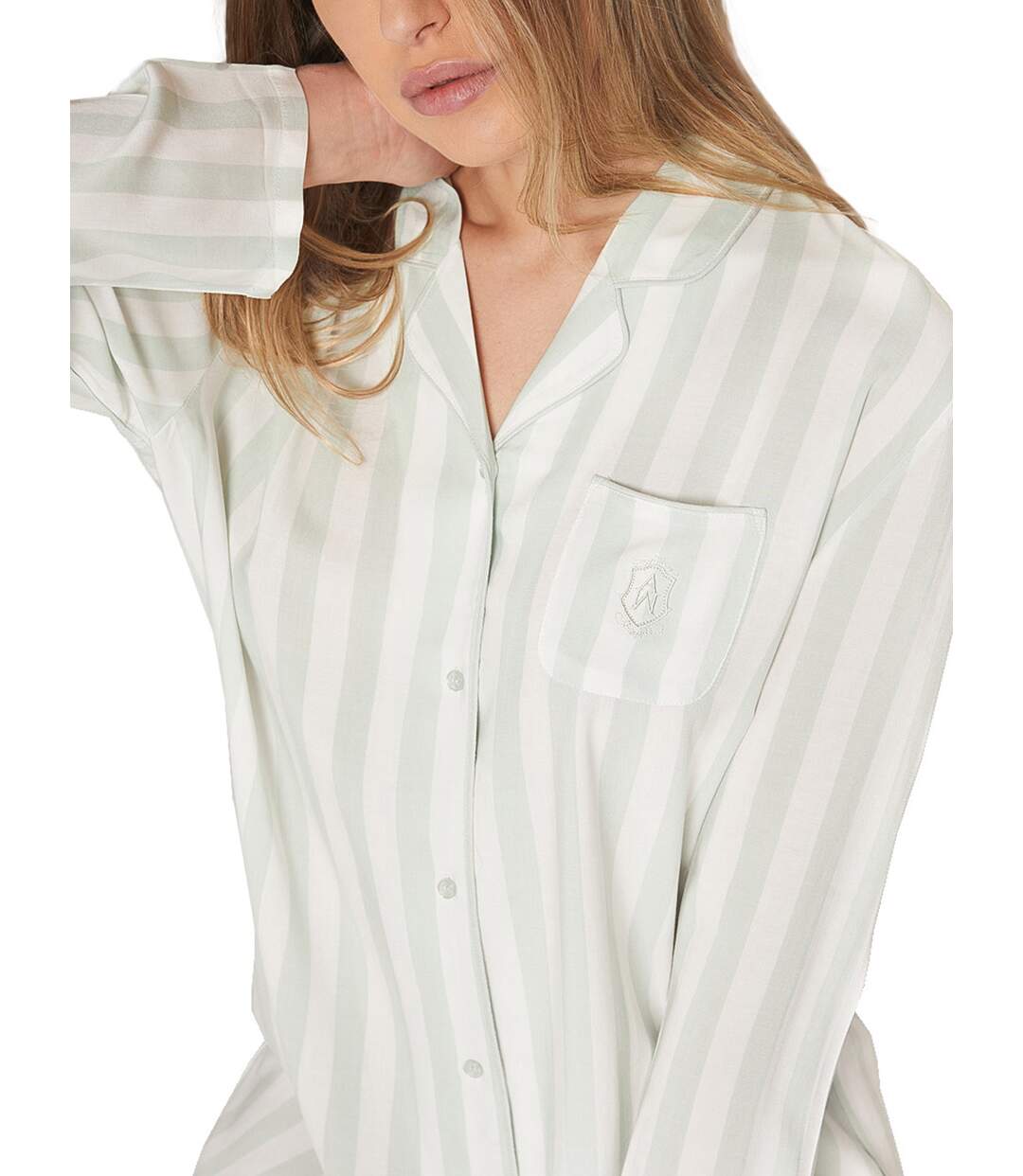 Chemise de nuit manches longues Classic Stripes Admas