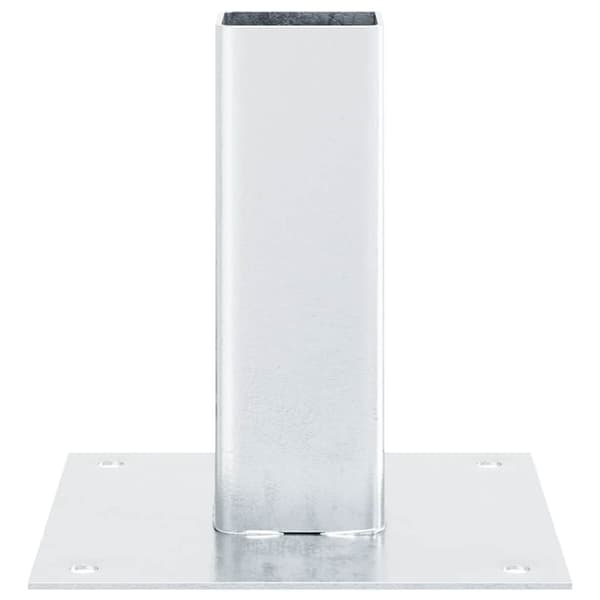 vidaXL Stolpebunner firkantet 4 stk sølv 46x46 mm galvanisert stål