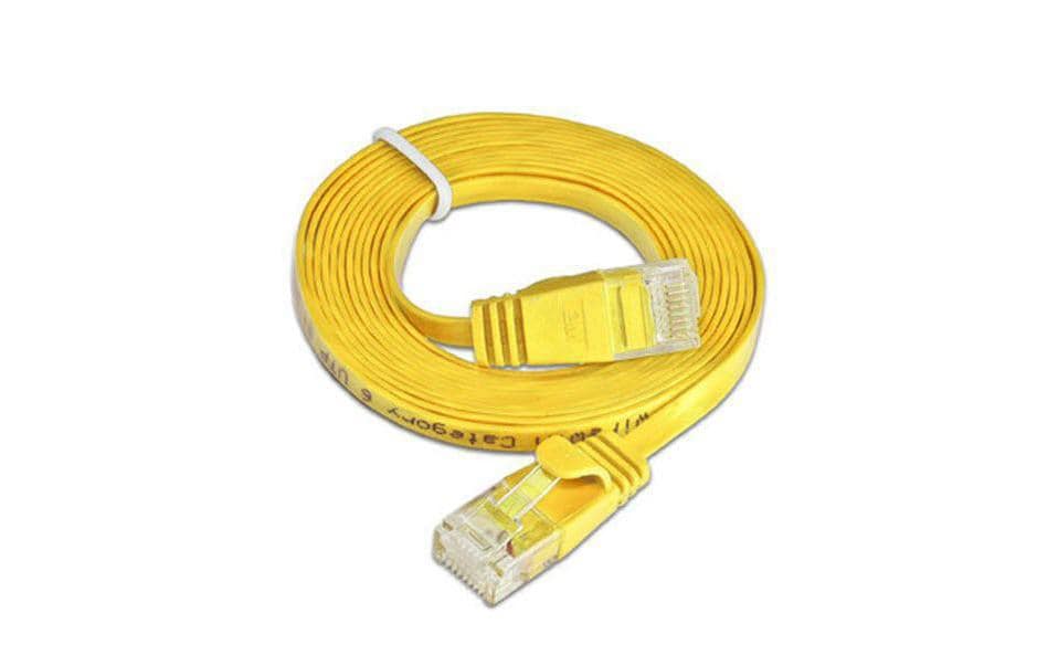 Slimpatchkabel RJ-45 - RJ-45, Cat 6, UTP, 20 m, GelbUnscreened/Unshielded Twisted-Pair-Kabel (UTP) mit Klinkenschutz