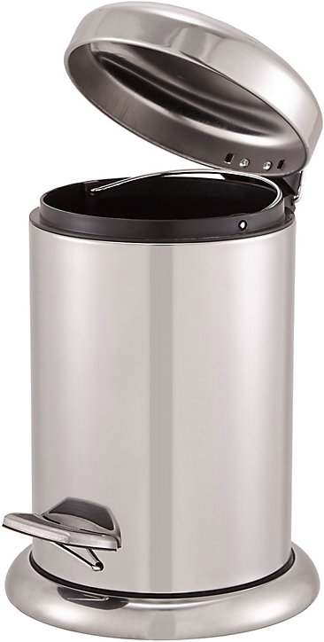 Poubelle de salle de bains ronde 3 litres GoodHome Korana en acier inoxydable coloris argent l.17 x P.23 x H.29,5 cm