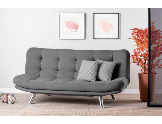 CONCEPT1 - Canapé lit Misa 3 places gris 200 x 105 x h95