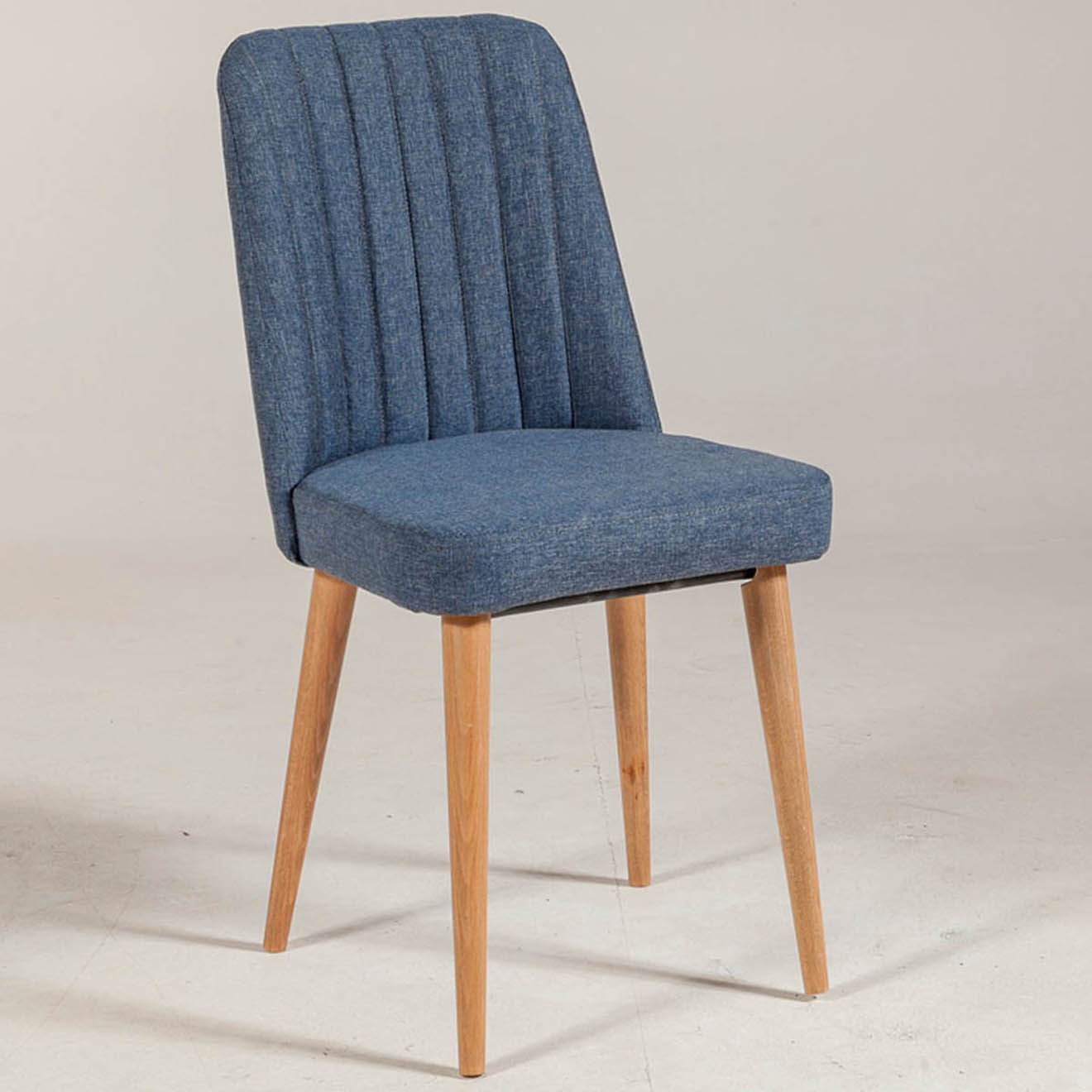 Wooden Art Chaise Vina 1048 pin atlantique/bleu foncé - 46x85x46 cm