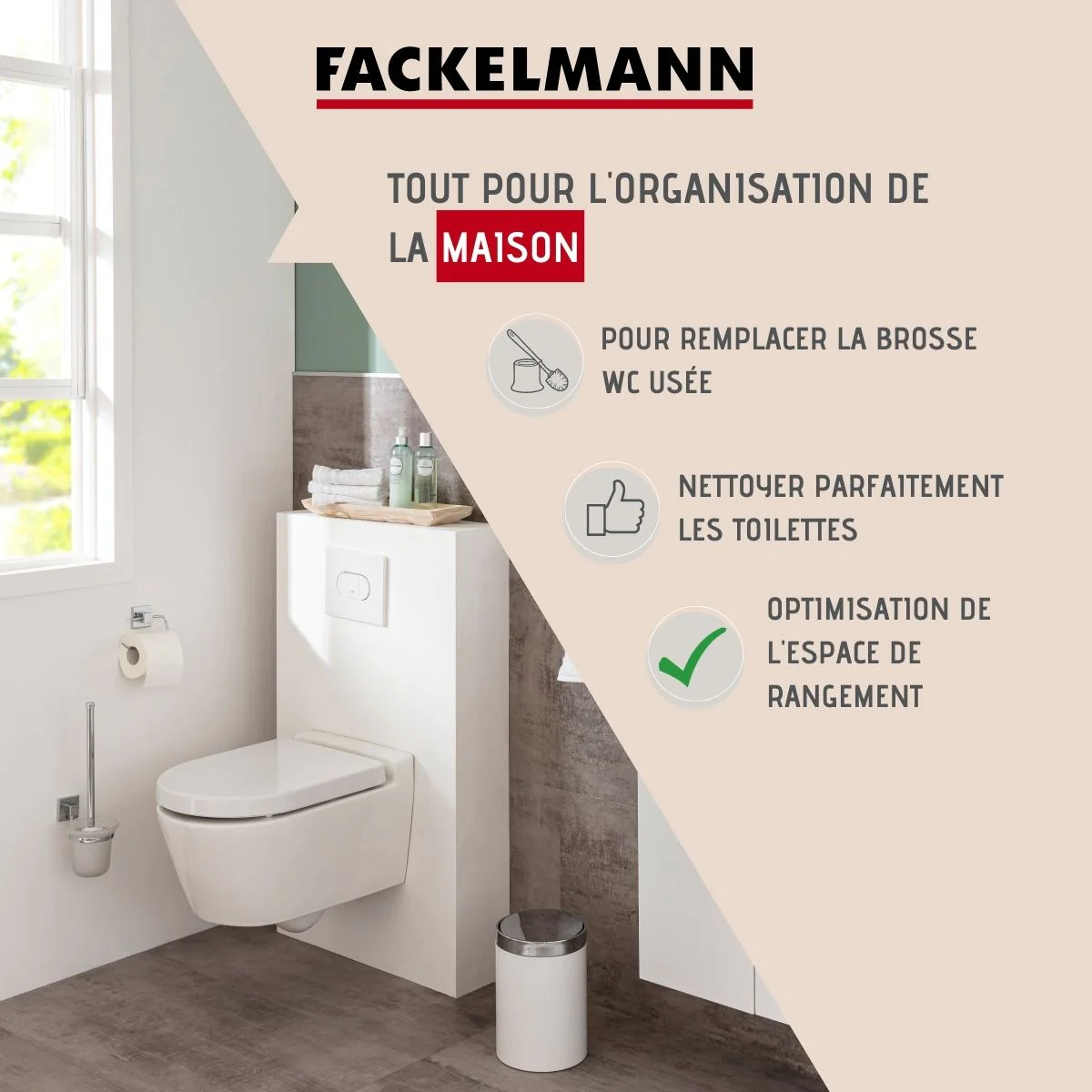 Brosse wc de rechange gris Vision Fackelmann