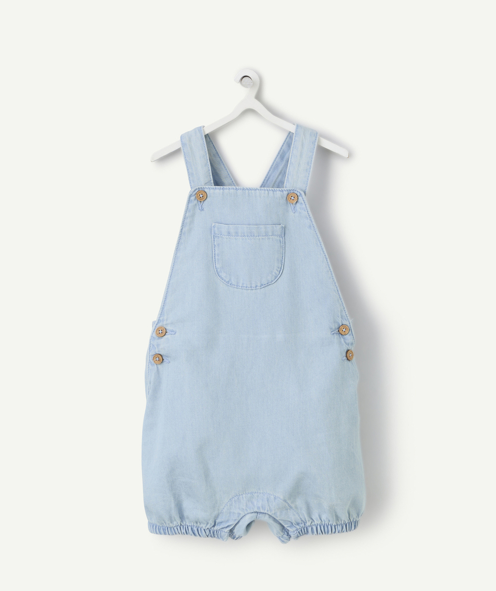 salopette bébé garçon en denim low impact léger bleu