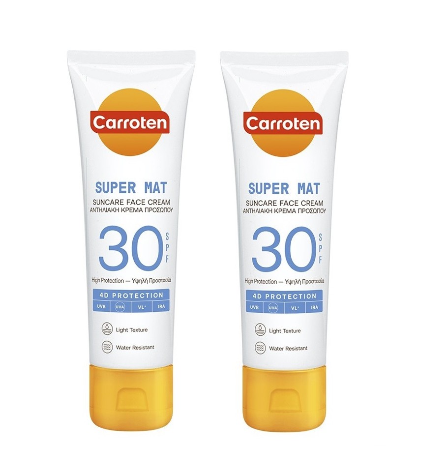 Carroten - 2 x Face Super Mat Cream SPF 30 50 ml - Solcreme