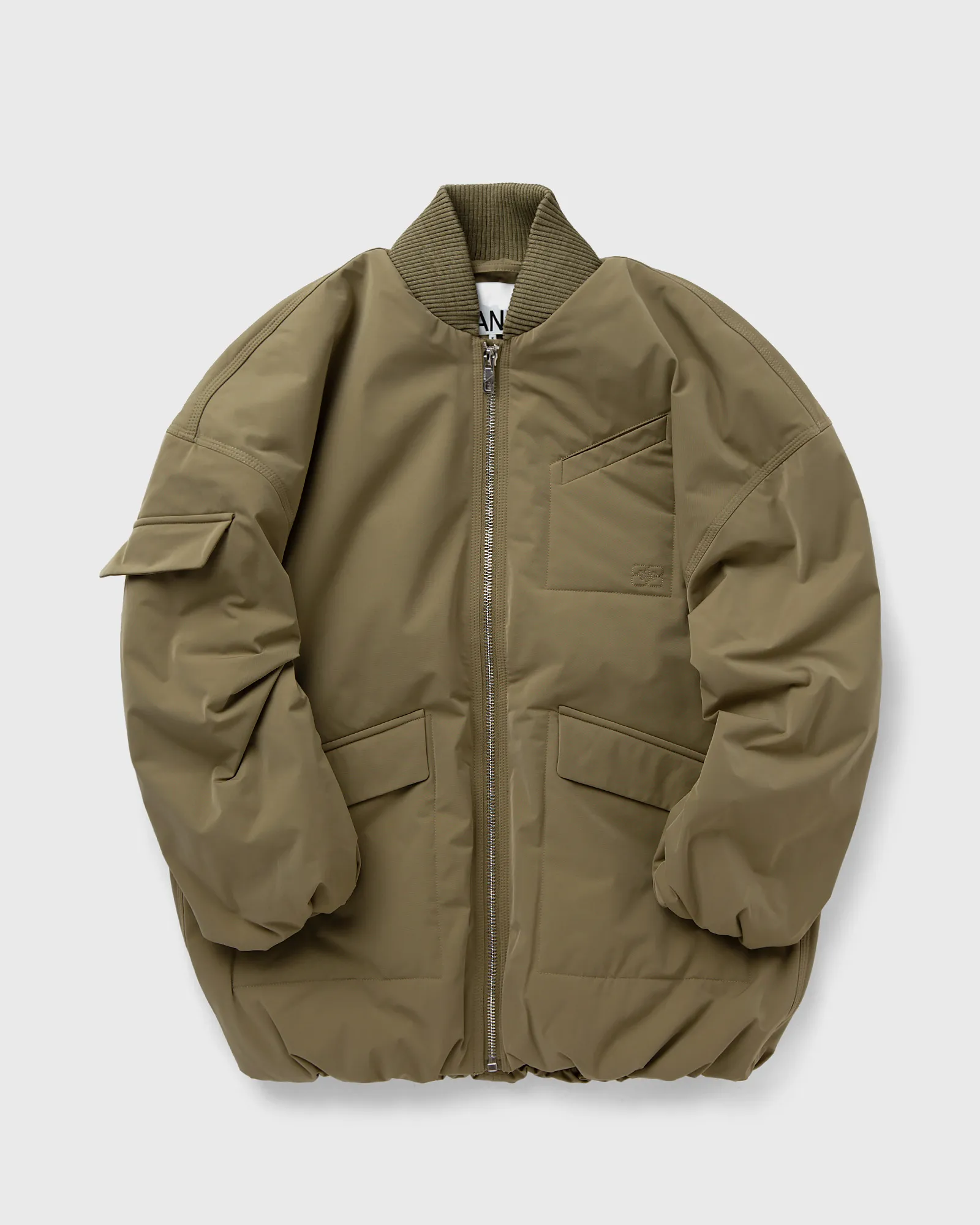 Ganni Light Twill Oversized Bomber Jacket