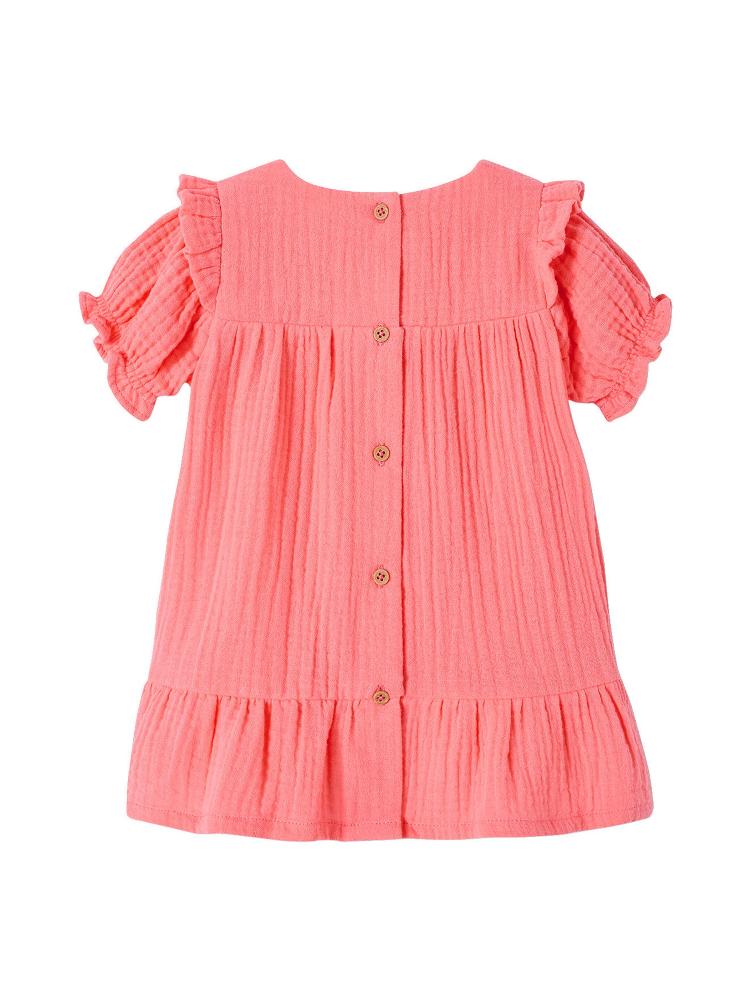 Vertbaudet Baby Kleid aus Musselin koralle