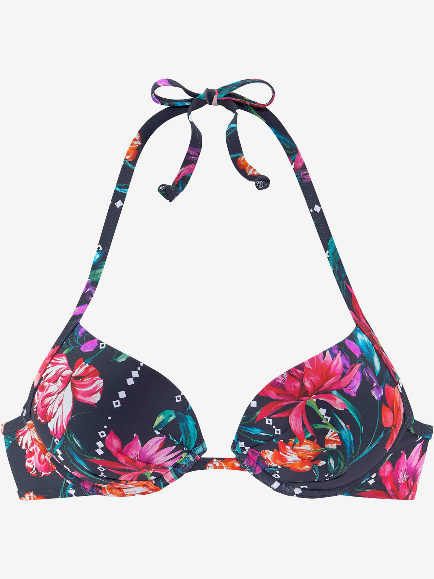 Haut de bikini push-up imprimé floral moderne