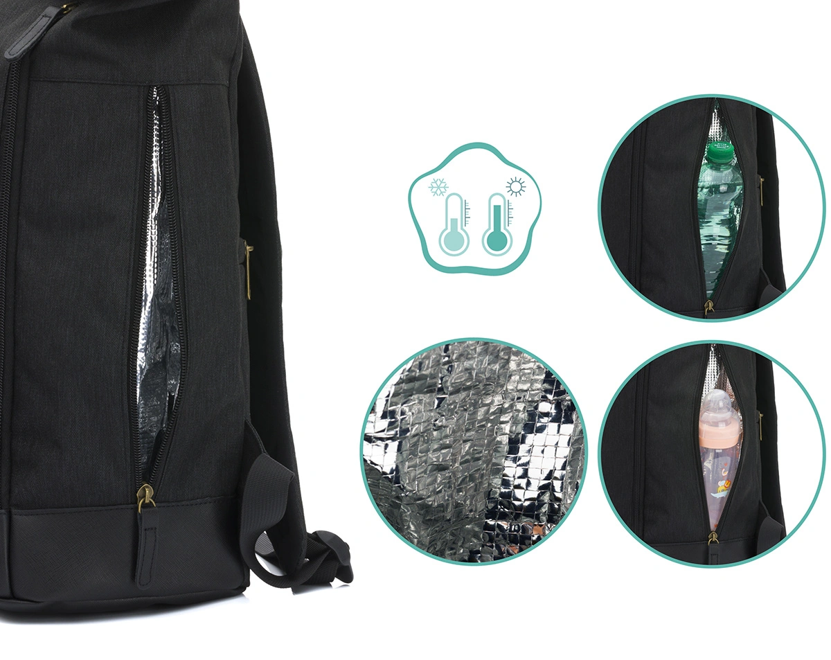 Wickelrucksack BERLIN X (39x16x53) in schwarz