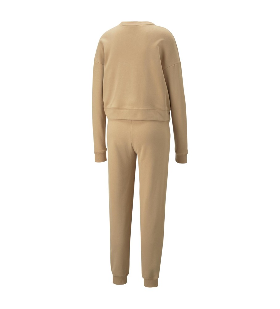 Conjunto de treino Puma para ficar em casa, cor marrom.