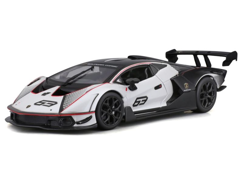 BBurago Race Lamborghini Essenza SCV12 Weiss 1:24 Sammlermodell im Massstab 1:24