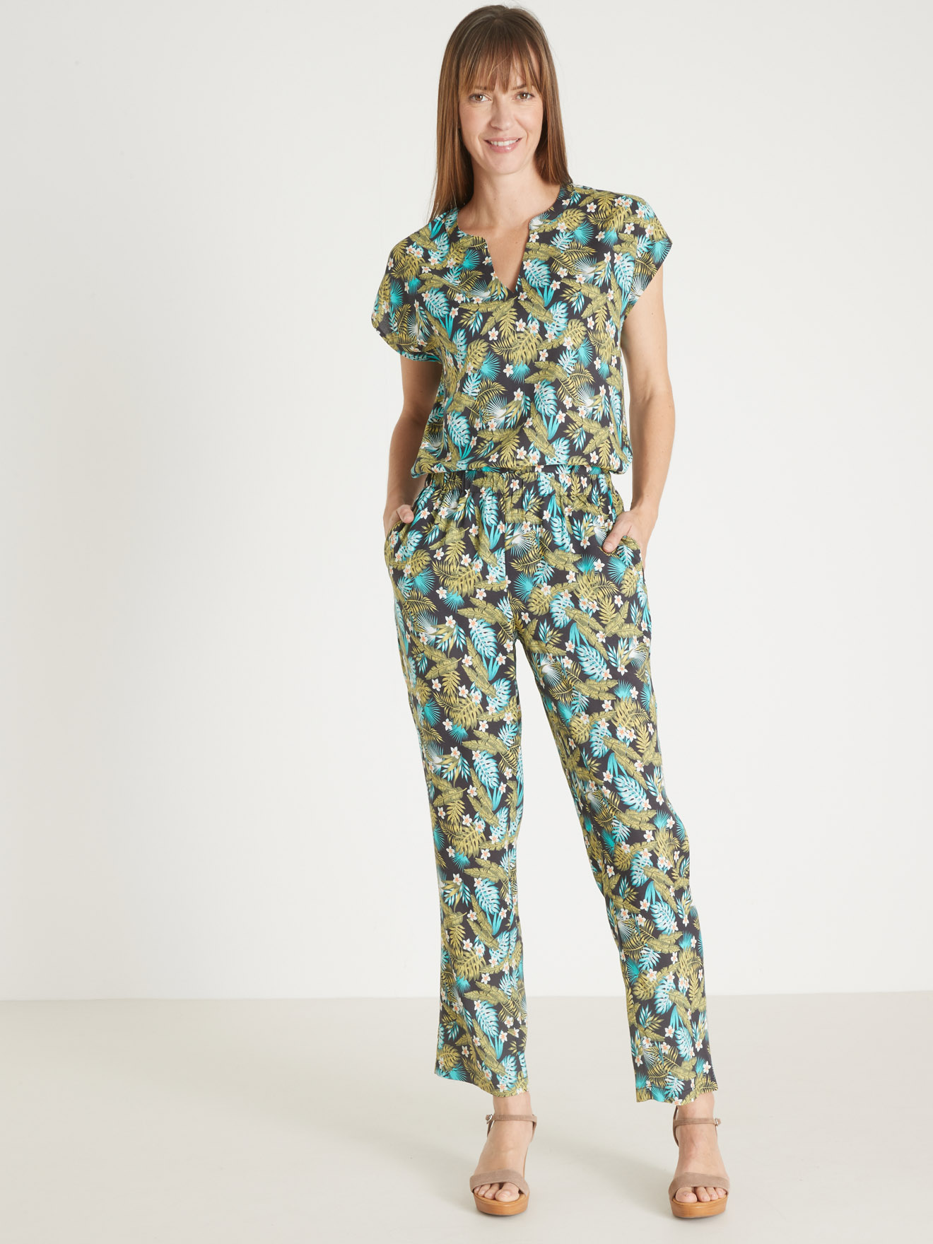 Pantalon fluide entièrement élastiqué