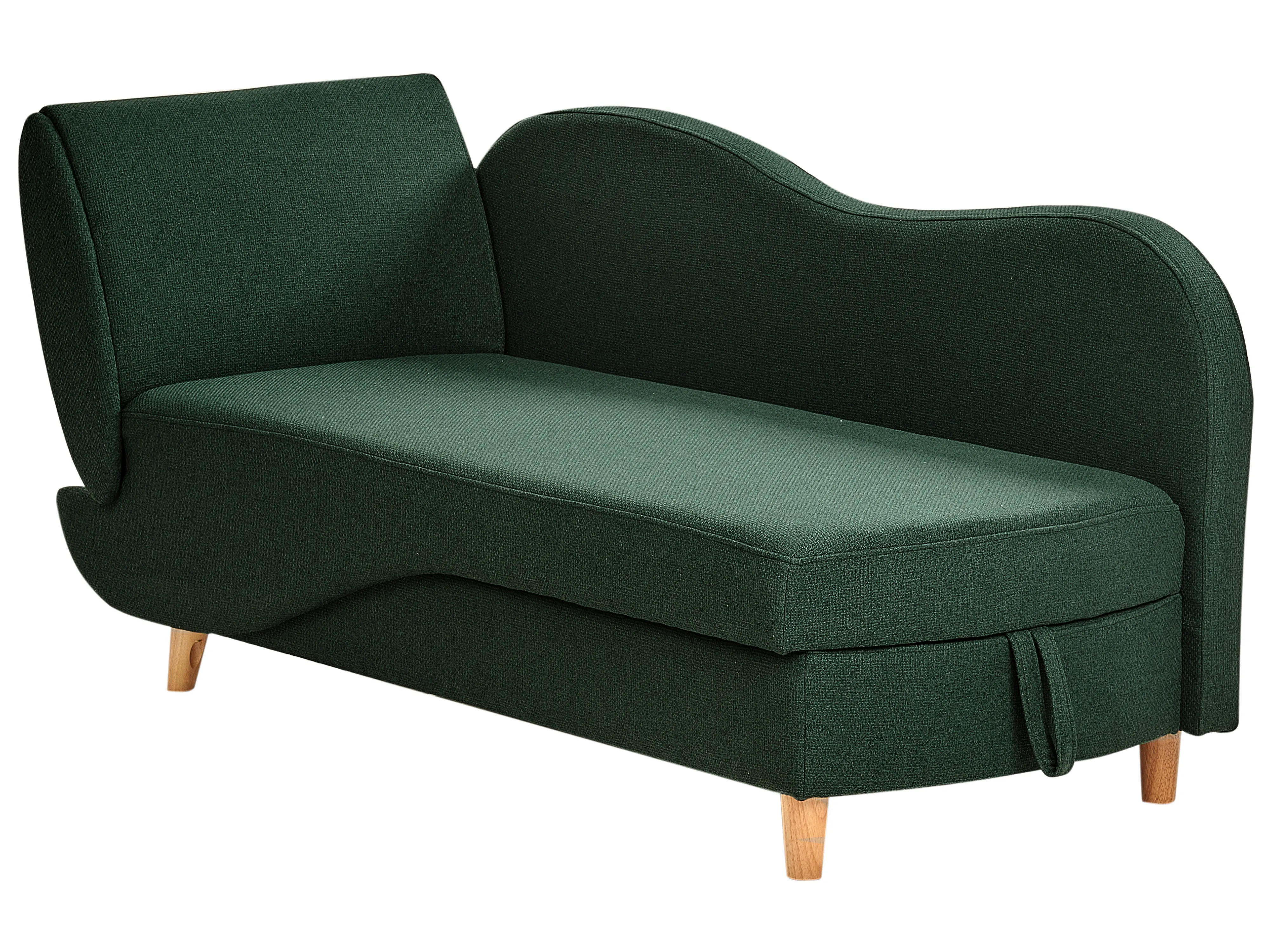 Linkszijdige chaise longue MERI Kunstlinnen Groen met opbergruimte