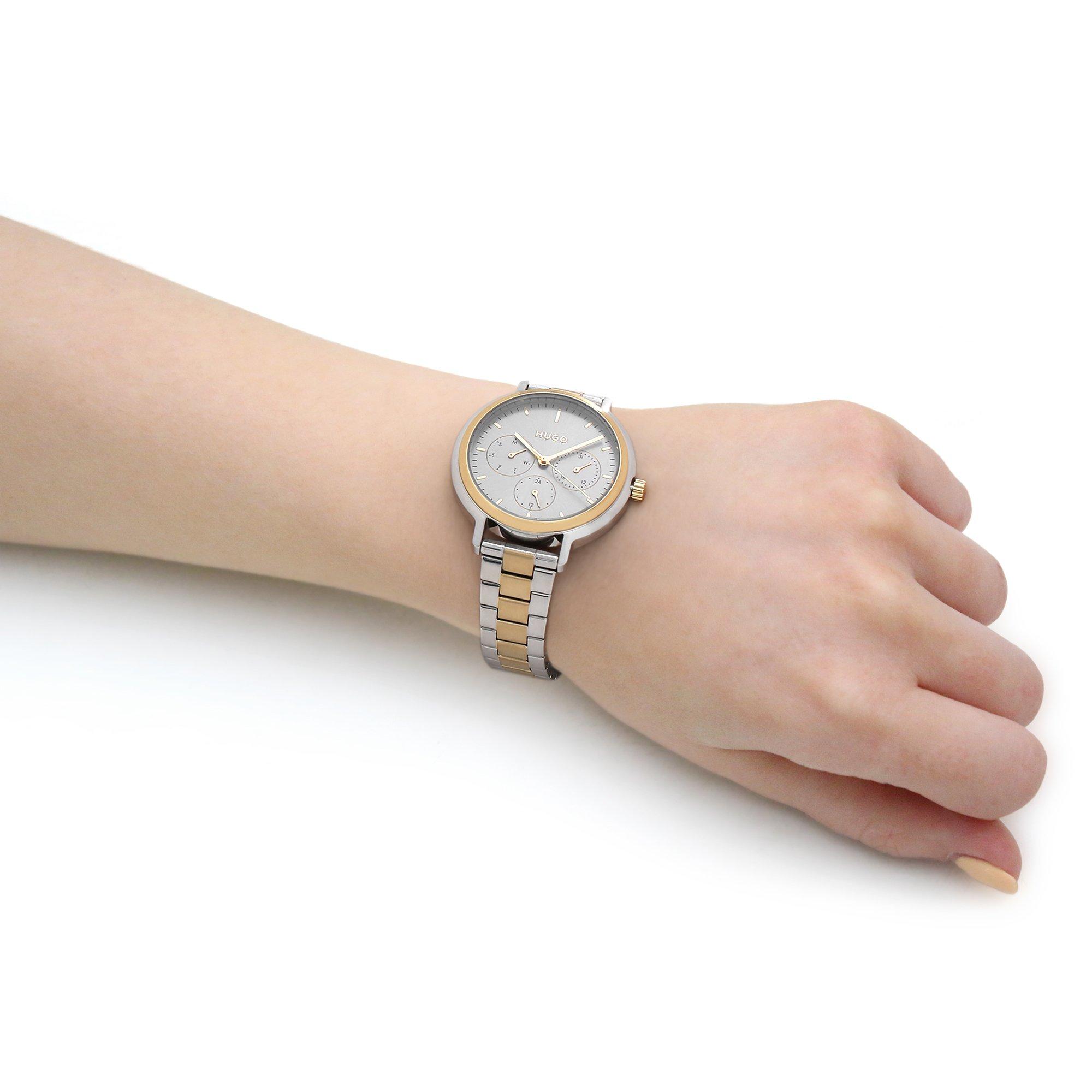 Hugo Edgy Two Tone Bracelet Watch Womens