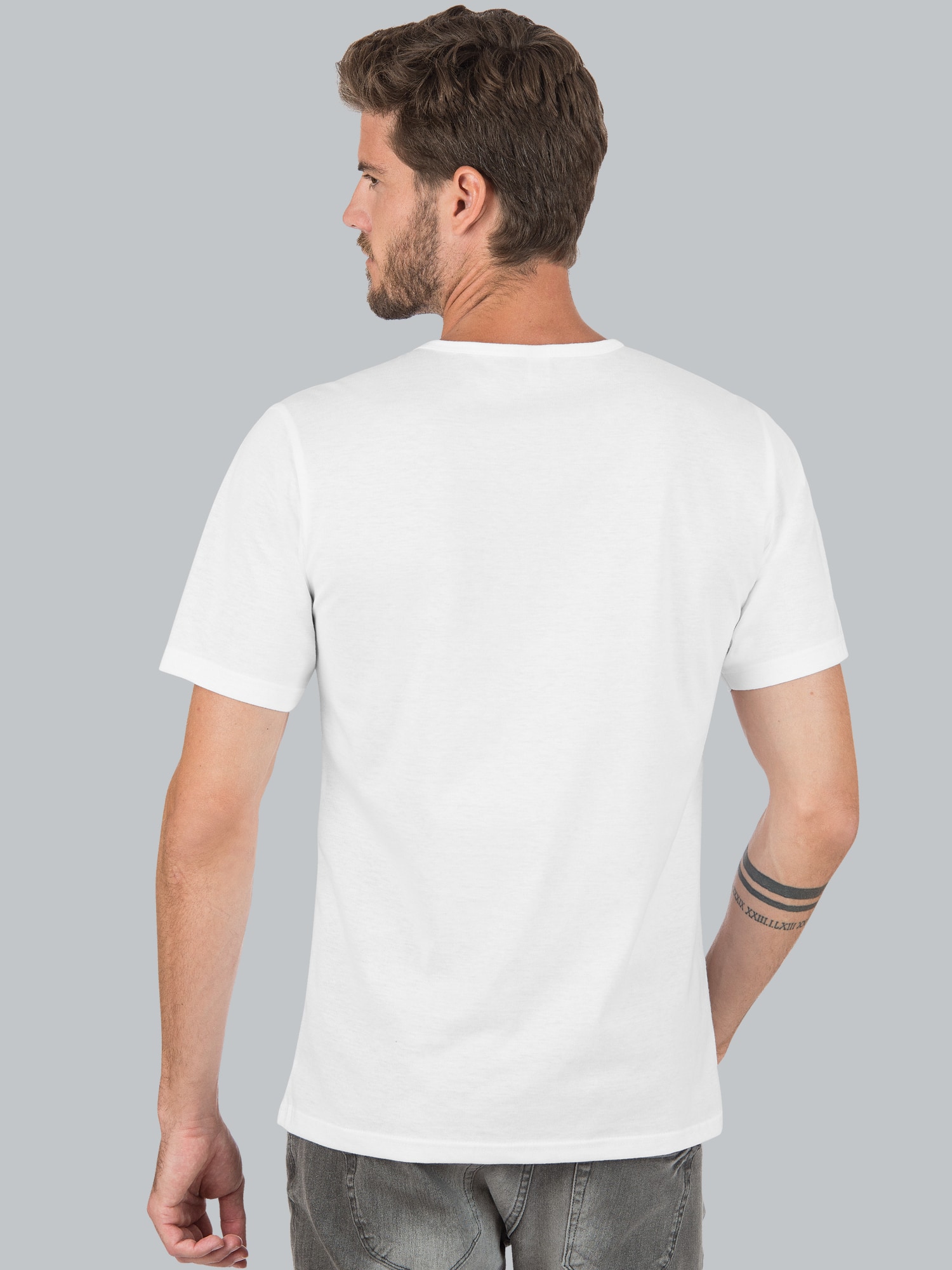 T-Shirt mit Knopfleiste DELUXE Baumwolle Weiss